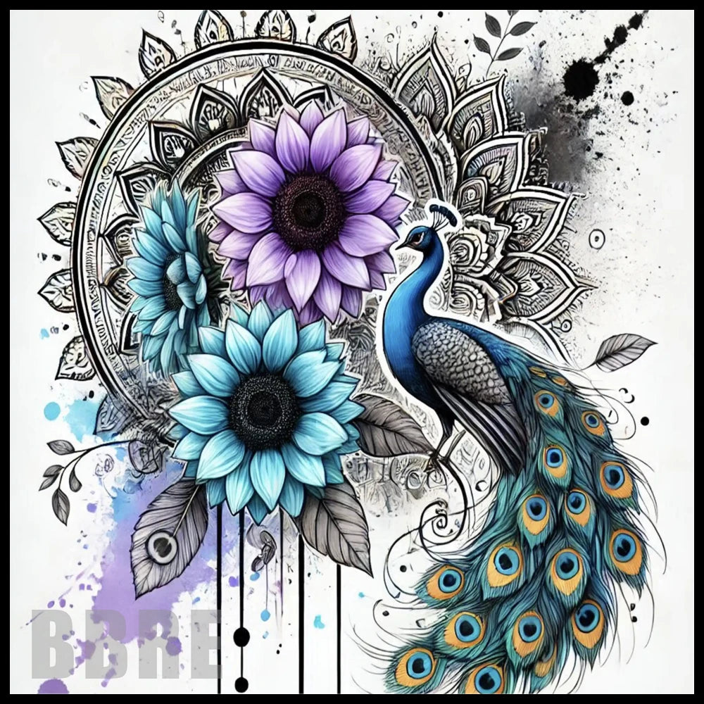 Peacock Blooms 20 OZ Sublimation Wrap