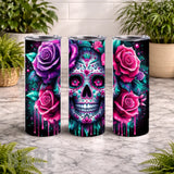Floral Skull 31 20 OZ Wrap Mockup