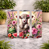 Floral Cow 2 20 OZ Wrap Mockup