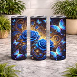 Blue Floral 2 20 OZ Wrap Mockup