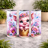Floral Piglet 20 OZ Wrap Mockup