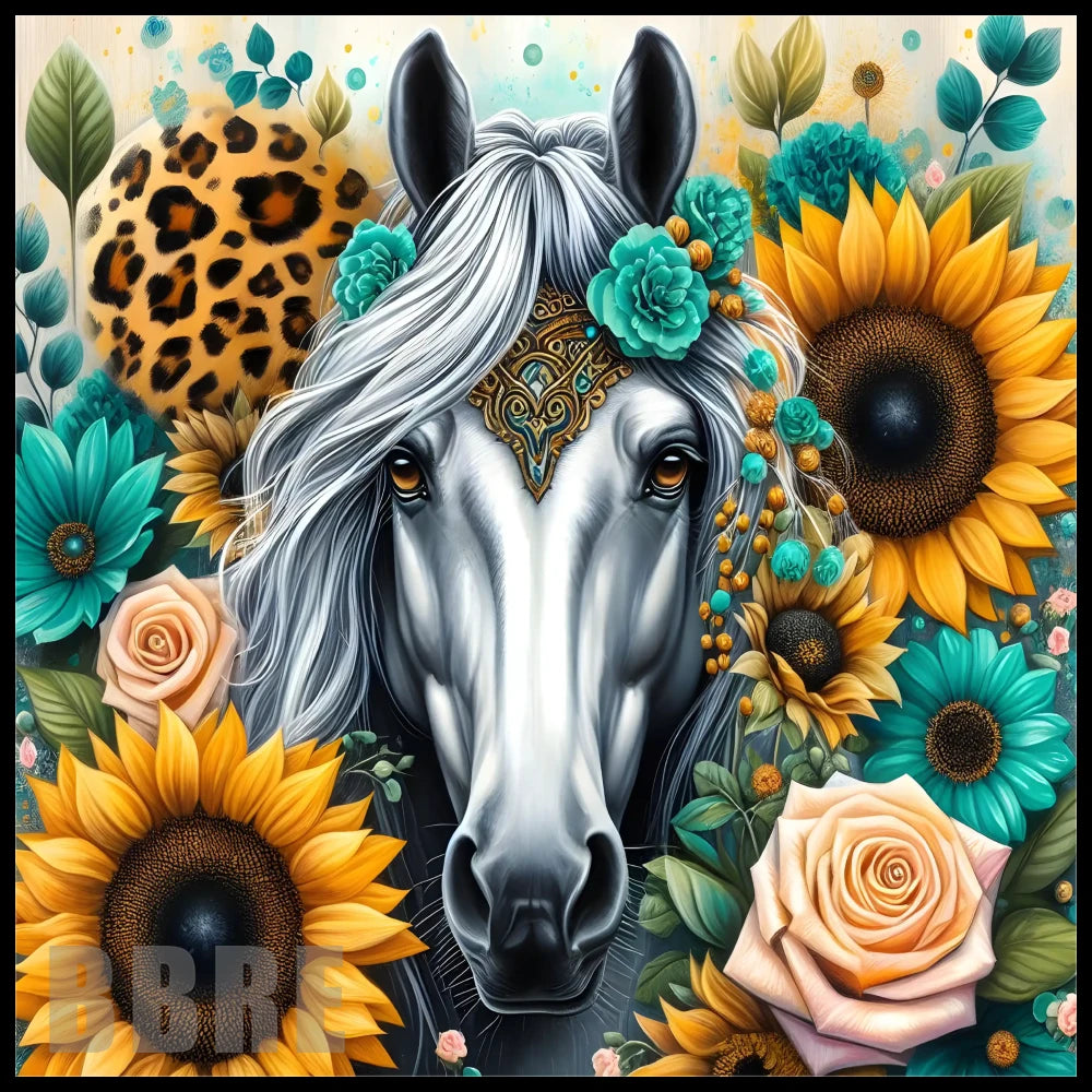 Floral Horse 3 20 OZ Sublimation Wrap