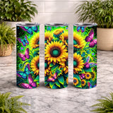 Sunflower Butterflies 20 OZ Wrap Mockup