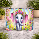 Floral Elephant 3 20 OZ Wrap Mockup