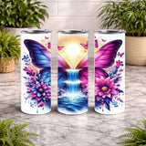 Butterfly Waterfall 20 OZ Wrap Mockup