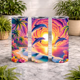 Tropical Dolphins 20 OZ Wrap Mockup