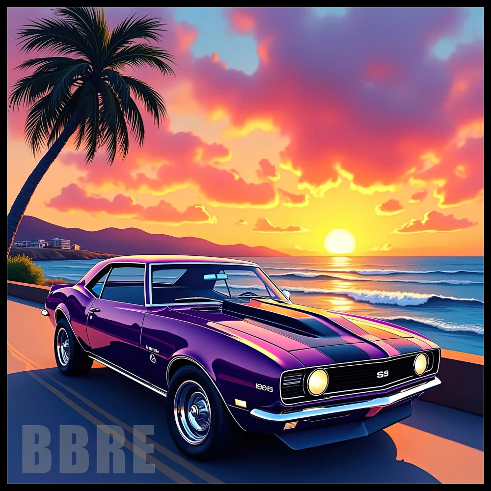 Sunset Camaro 20 OZ Sublimation Wrap