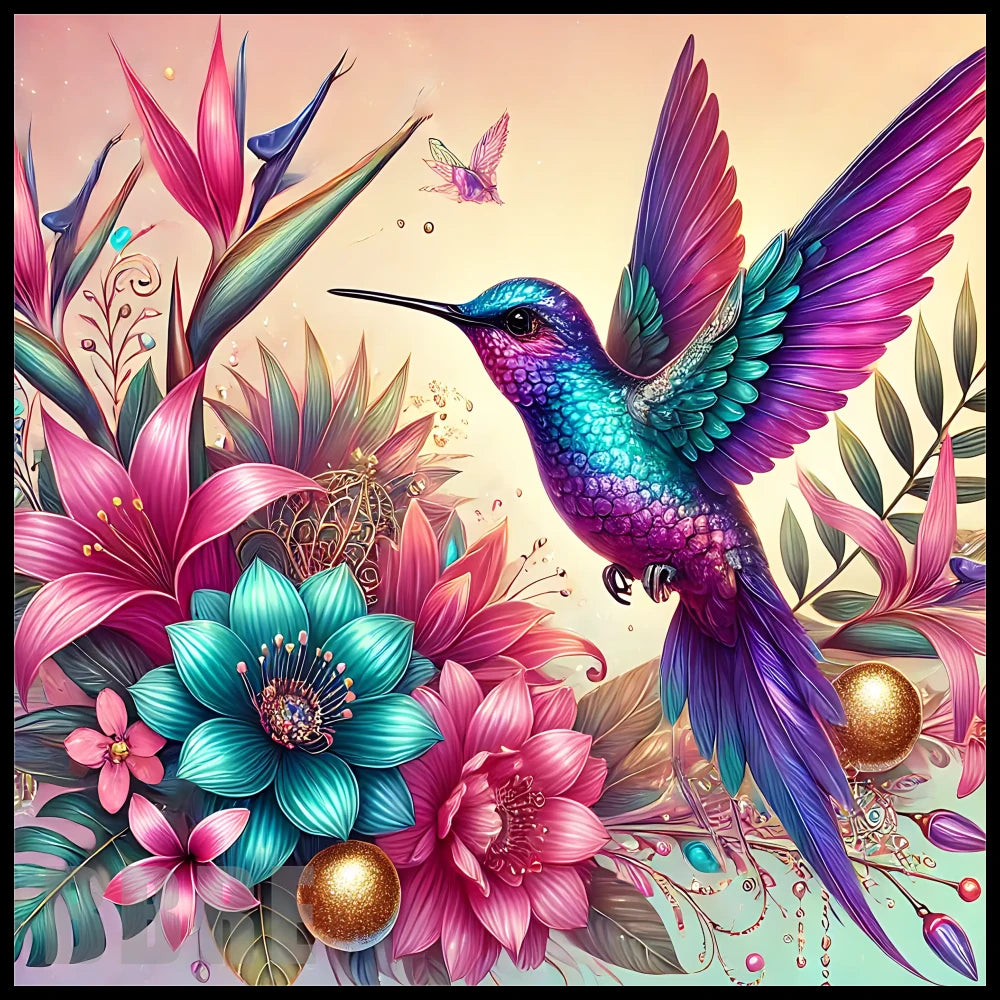 Vibrant Hummingbird 5 20 OZ Sublimation Wrap