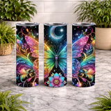 Colorful Butterfly 4 20 OZ Wrap Mockup