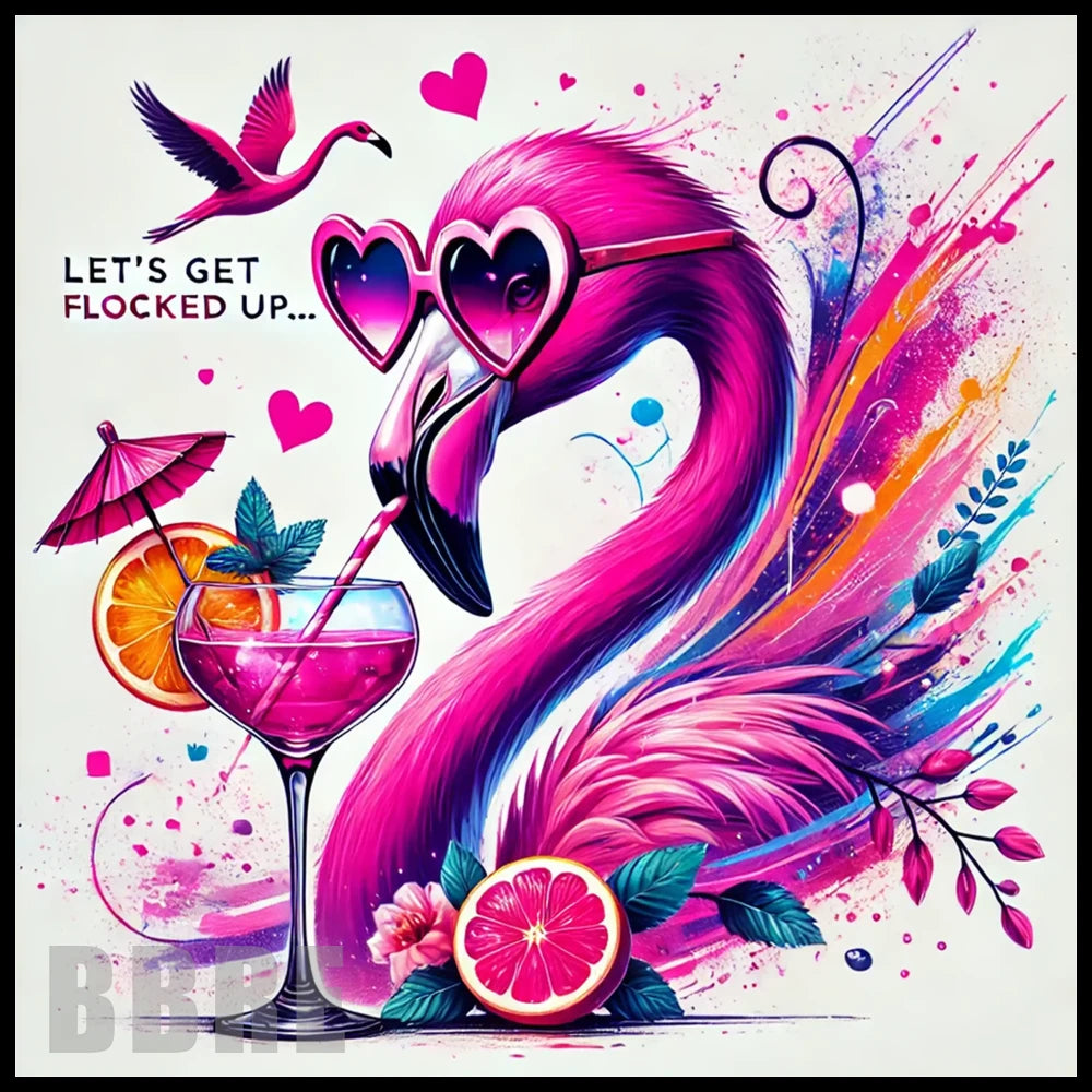 Flocked Flamingo 20 OZ Sublimation Wrap