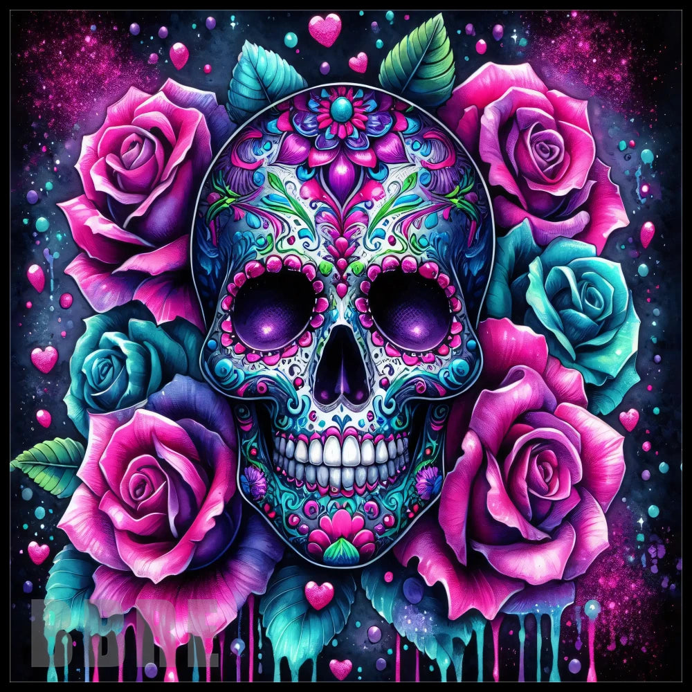 Floral Skull 32 20 OZ Sublimation Wrap