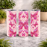 Pink Butterfly 20 OZ Wrap Mockup