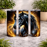 Majestic Black Horse 20 OZ Wrap Mockup