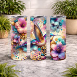 Hummingbird Floral 20 OZ Wrap Mockup