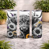 Highland Cow 4 20 OZ Wrap Mockup