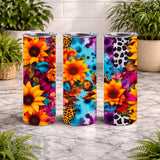 Floral Burst 12 20 OZ Wrap Mockup