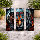 Tiger Stained Glass 20 OZ Wrap Mockup