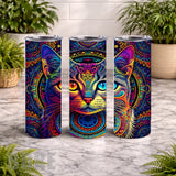 Psychedelic Cat 20 OZ Wrap Mockup