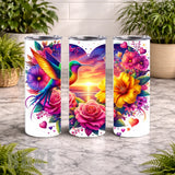 Hummingbird Heart 20 OZ Wrap Mockup