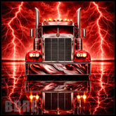 Red Lightning Truck 20 OZ Sublimation Wrap
