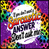 Sarcastic Tumbler 20 OZ Sublimation Wrap