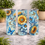 Floral Butterfly 6 20 OZ Wrap Mockup