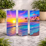 Tropical Sunset 4 20 OZ Wrap Mockup