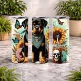 Rottweiler Sunflowers 20 OZ Wrap Mockup