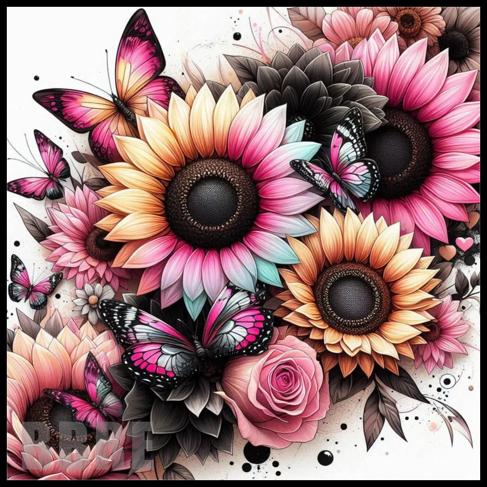 Floral Butterfly 9 20 OZ Sublimation Wrap