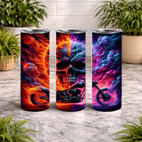 Skull Motorcycle 20 OZ Wrap Mockup