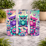 Colorful Owls 5 20 OZ Wrap Mockup