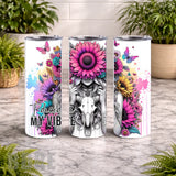 Floral Skull 38 20 OZ Wrap Mockup