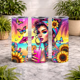 Tropical Vibes 3 20 OZ Wrap Mockup