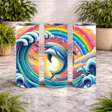 Dolphin Wave 20 OZ Wrap Mockup