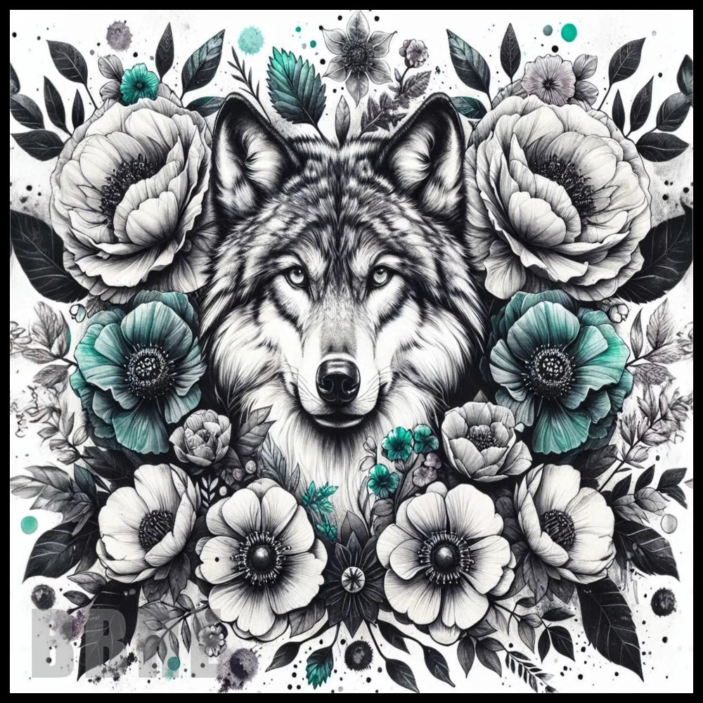 Wolf Floral 6 20 OZ Sublimation Wrap