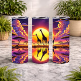 Giraffe Sunset 2 20 OZ Wrap Mockup