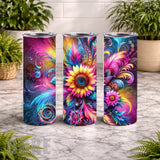 Vibrant Floral 3 20 OZ Wrap Mockup