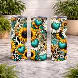 Floral Heart 3 20 OZ Wrap Mockup