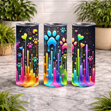 Colorful Pawprints 20 OZ Wrap Mockup