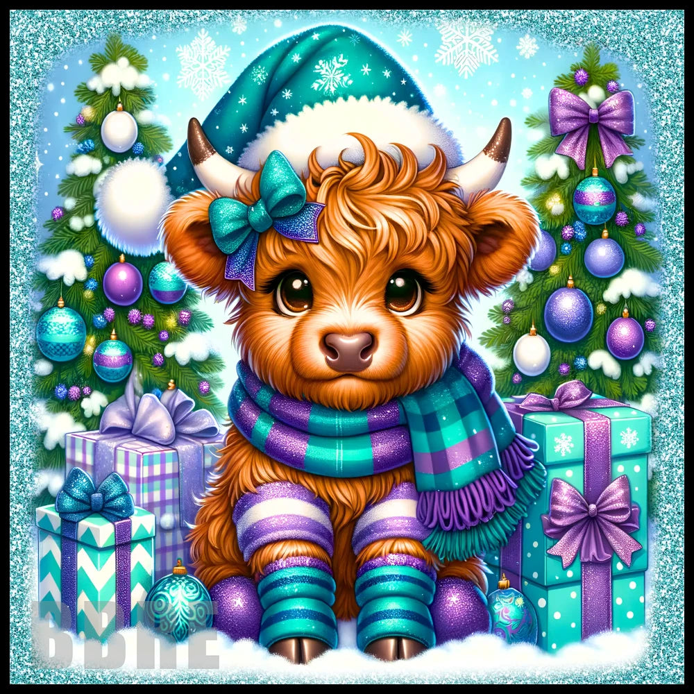 Festive Highland Cow 2 20 OZ Sublimation Wrap