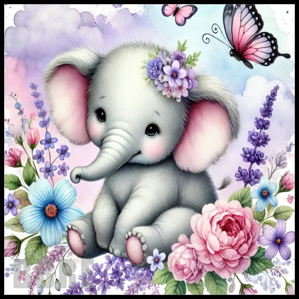 Floral Elephant 5 20 OZ Sublimation Wrap