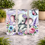 Floral Elephant 5 20 OZ Wrap Mockup