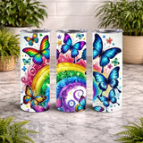 Butterfly Rainbow 20 OZ Wrap Mockup