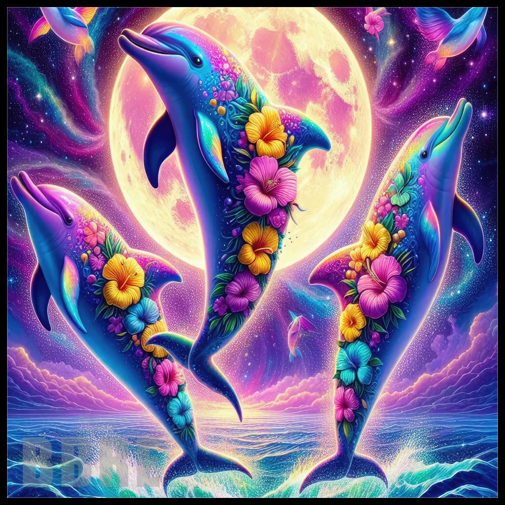 Floral Dolphins 20 OZ Sublimation Wrap