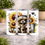 Raccoon Sunflowers 20 OZ Wrap Mockup