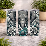 Elephant Floral 4 20 OZ Wrap Mockup