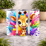 Colorful Giraffe 20 OZ Wrap Mockup