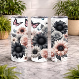 Floral Butterfly 10 20 OZ Wrap Mockup