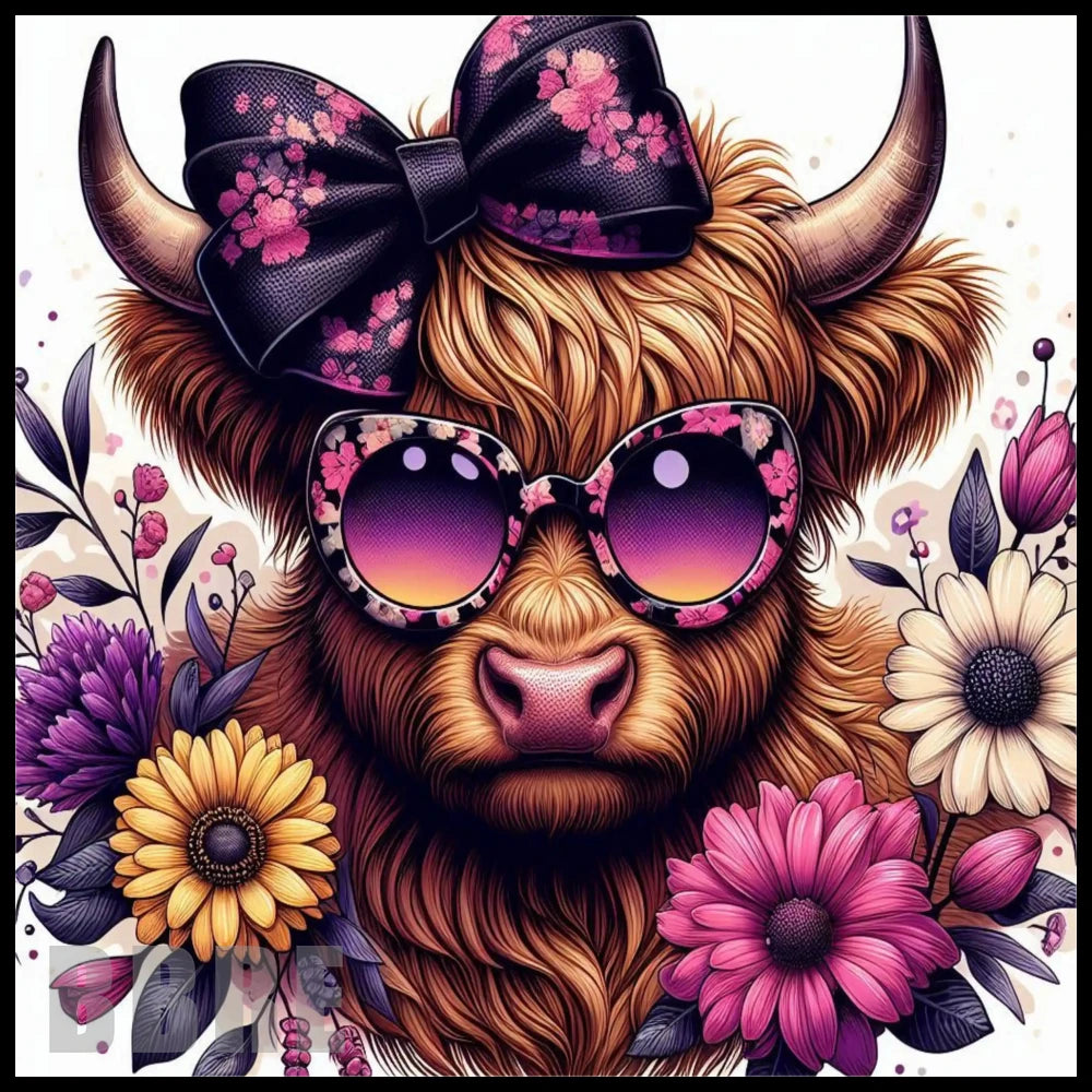 Floral Highland Cow 2 20 OZ Sublimation Wrap