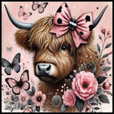 Floral Highland Cow 3 20 OZ Sublimation Wrap